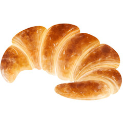 Croissant isolated on white background. 