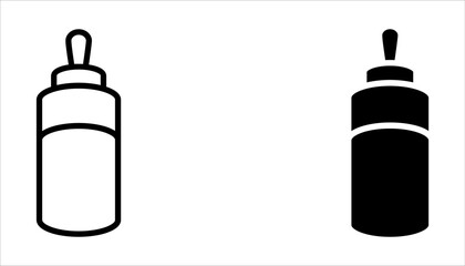 Baby bottle icon set. baby pacifier for mobile concept and web design on white background. color editable