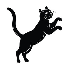 A jumping Cat silhouette vector art illusreation