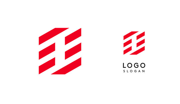 Abstract red geometric letter O with parallel lines. Stripes modern logotype concept, futuristic design for an innovative company, minimalist sporty and technological power style. Vector illustration