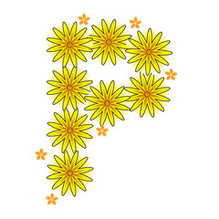 cute flower letter in yellow sunflower
