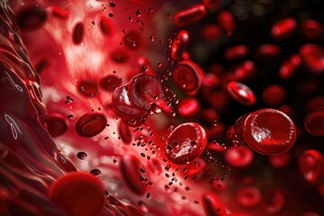 Red Blood Cells Flowing Through a Vein
