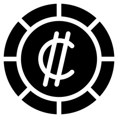 rican colon, coin, currency, money, cash Icon