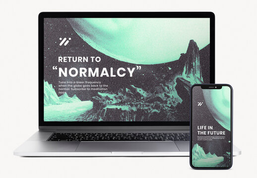 Screen Laptop And Phone Mockup With Generative AI