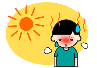  熱中症にかかる男の子