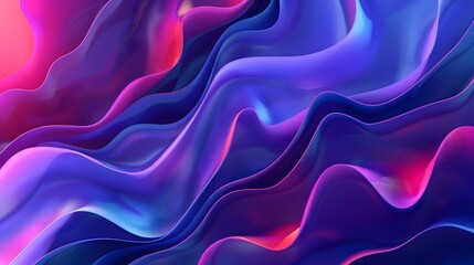 Obraz premium Mesmerizing Fluid Waves in Vibrant Neon Hues,Organic Abstract Shapes