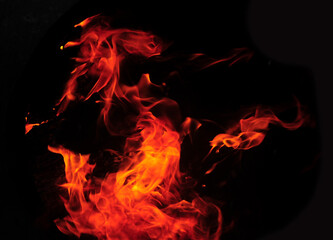 Fototapeta premium burning fire in the dark
