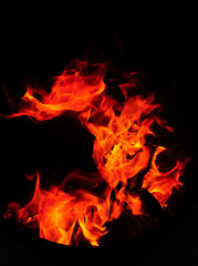 burning fire in the dark
