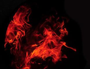 burning fire in the dark
