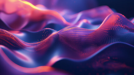Fototapeta premium Flowing Abstract Waves of Light in Vibrant Colors at Night