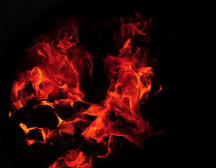 Fototapeta premium burning fire in the dark