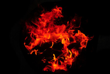burning fire in the dark