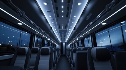 Clean, modern bus interior, showcasing the commitment to passenger comfort and quality in public transportation