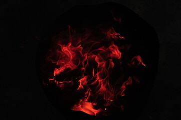burning fire in the dark