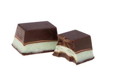 Chocolate candies with mint