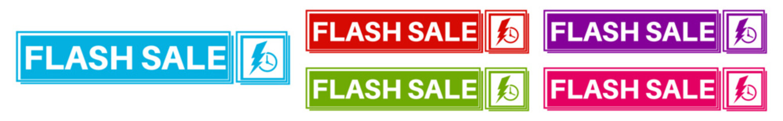 Set collections flash sale icon sign. Special offer modern labels template design vector illustration	