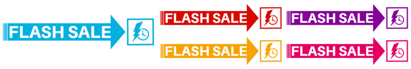 Set collections flash sale icon sign. Special offer modern labels template design vector illustration	