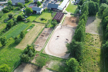 Countryside equestrian facility with multiple training grounds