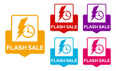 flash sale sticker sign set. Special Offer Banner Template label symbol design vector illustration	