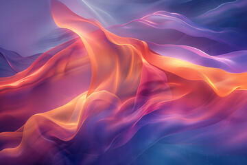 Obraz premium Colourful silk waves, abstract curves, wallpaper, Abstract dynamic pink neon wave background Illustrations for templates