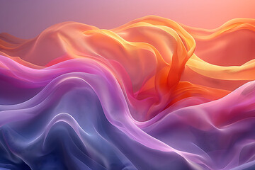 Obraz premium Colourful silk waves, abstract curves, wallpaper, Abstract dynamic pink neon wave background Illustrations for templates