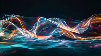 Vibrant Light Trails Forming Abstract Organic Shapes with Energetic and Dreamlike Atmosphere