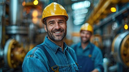 professional photo of an industrial worker shaking hands