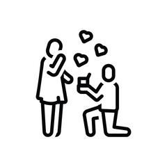Black line icon for propose