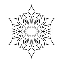 Abstract Radial Geometric Pattern in Hexagon Shape. Decorative Design Element. 