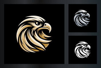 Hawk head logo emblem style gold mascot