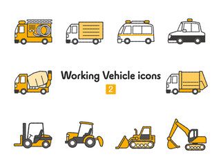 アイコン集 乗り物02（働く車） © Armadilloz