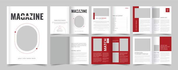 Sports Magazine Layout, Magazien Template