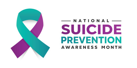 National Suicide Prevention Awareness Month. Great for cards, banners, posters, social media and more. White background.