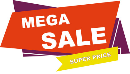  Sign on white, sale, PNG, mega sale, cut out, template,