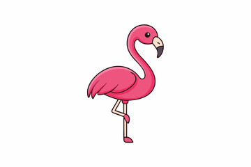 Elegant flamingo vector illustration featuring vibrant colors and intricate details, perfect for nature-themed projects, t-shirts, and home decor.