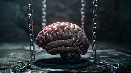 Confined mind, abstract virtual 3d depiction