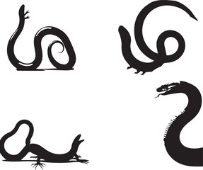 Obraz premium slow worm silhouette, slow worm icon, slow worm vector, 