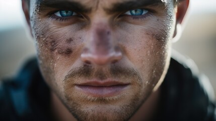 Fototapeta premium Intense gaze of a determined man