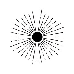 Obraz premium Sunrise lines isolated on white background