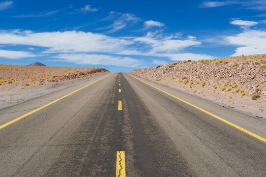 Highway at highland of Andes Chile