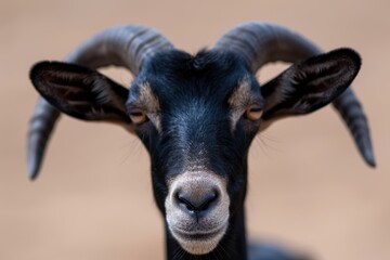 Fototapeta premium close-up portrait of a black goat
