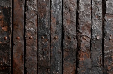 Fototapeta premium Weathered wooden planks with rusty nails