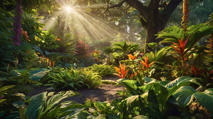 Nature jardin jungle &eacute;cologie rivi&egrave;re soleil IA 13