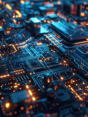 Obraz premium Electronic Circuit Board Close Up