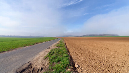 Country road to Flagy village in the French G&acirc;tinais Regional Nature Park