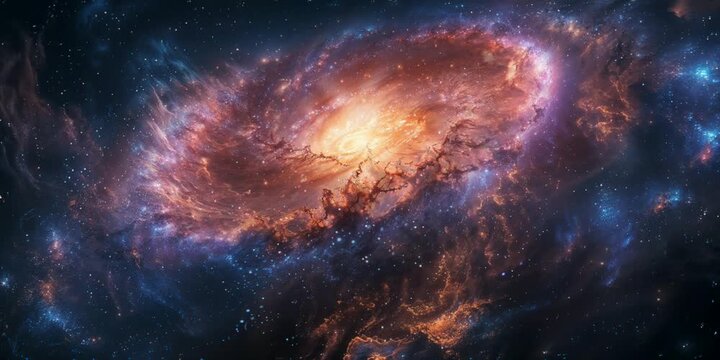 Stunning visualization of a glowing galaxy in the vast universe