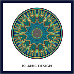 decorative design of circle round geometric pattern  vector illustration