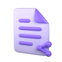 Share Document 3D Icon Illustration