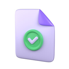 Approved File 3D Icon Illustration