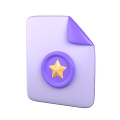 Favorite File 3D Icon Illustration